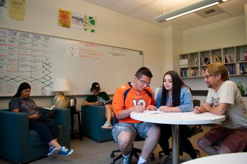 Students in the writing studio.